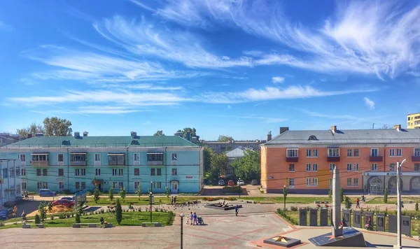 Uitzicht Kleine Russische Stad — Stockfoto