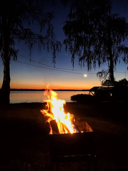 Sunset Lake Shore — Stock Photo, Image