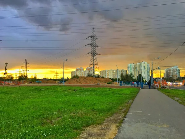 Zonsondergang Stad — Stockfoto