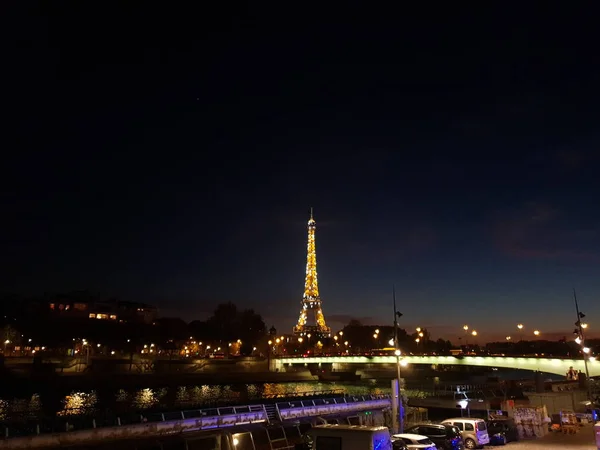 Torre Eifel Por Noche París — Foto de Stock