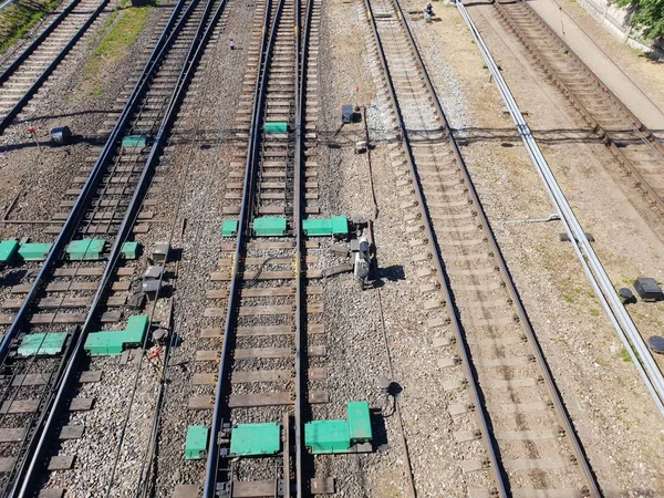 拉脱维亚的铁路工业景观 — 图库照片