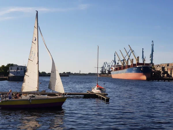 Riga Limanının Görünümü Letonya — Stok fotoğraf