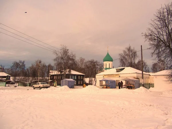 Chiesa Storica Ortodossa Nella Città Rurale — Foto Stock