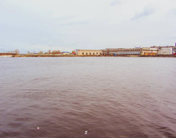 Industriehafen Ansicht Ländlicher Russischer Stadt — Stockfoto