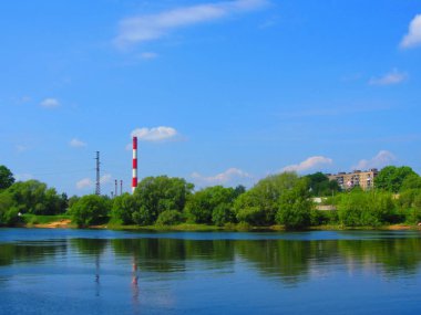 Rusya 'nın Tver kentindeki Riverside manzarası