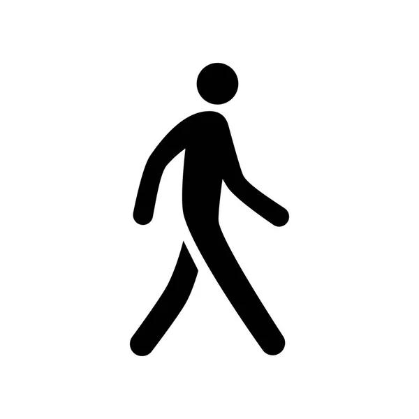 Marcher Traverser Homme Personne Icône Noire Signe Silhouette Eps Vectoriel — Image vectorielle