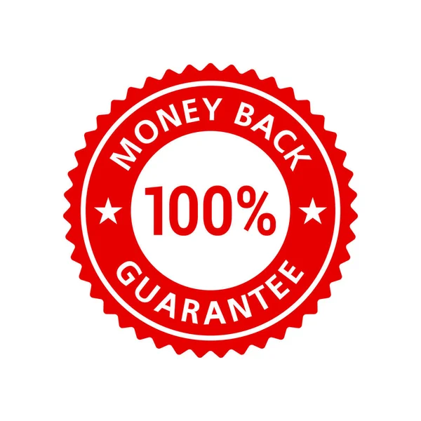 Money Back Guarantee 100 Sticker Badge Label Red Flat Векторная — стоковый вектор