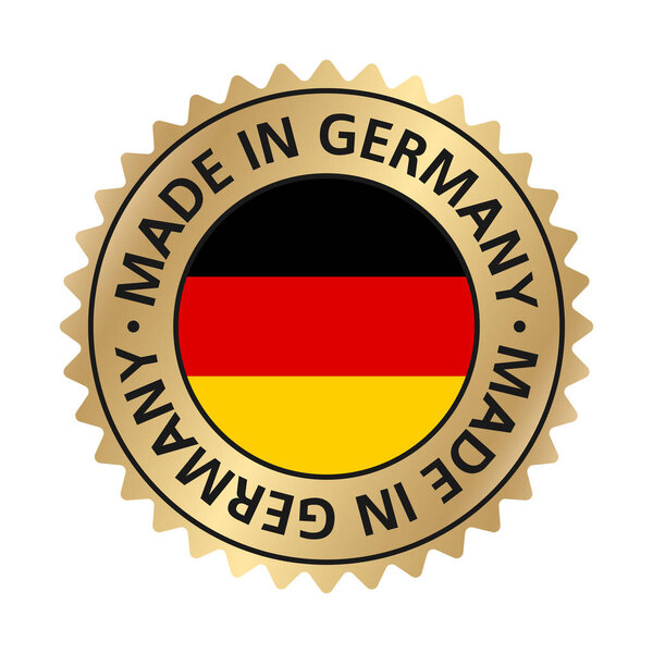 Made in Germany. Badge, label gold gradient. Vector EPS 10