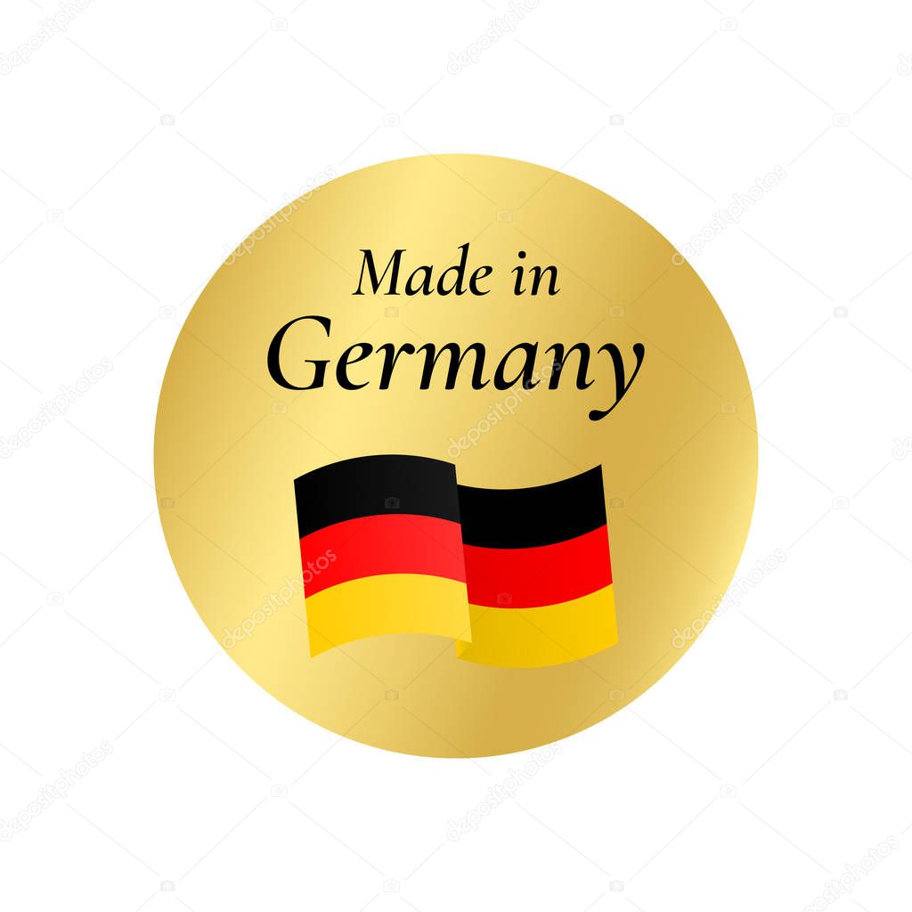 Made in Germany flag badge label gold gradient. Vector EPS 10