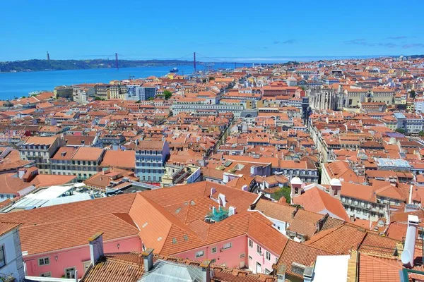 Vista Sobre Río Tajo Puente Lisboa Portugal —  Fotos de Stock