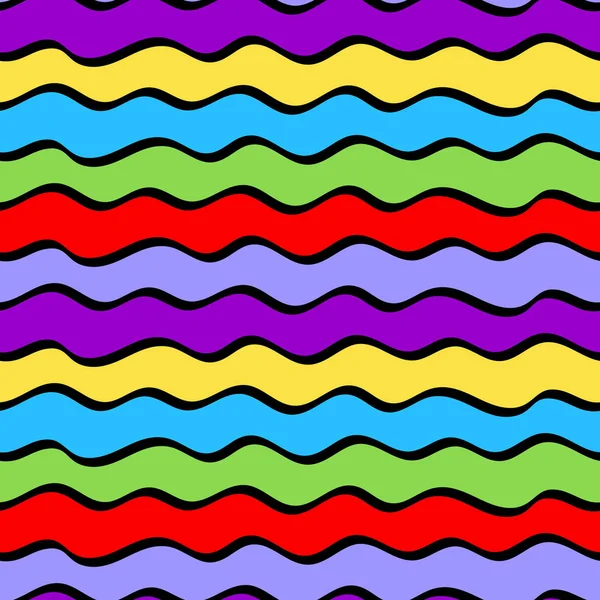 Niedliche Vektorstreifen Nahtlose Muster Lustiges Hintergrunddesign Handgezeichnete Wellenlinien Für Babys — Stockvektor