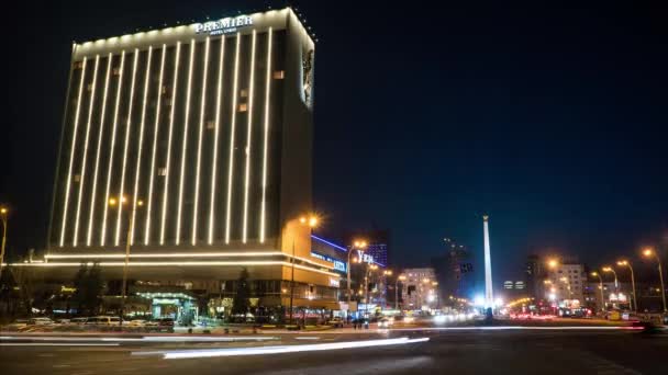 Tráfico Ciudad Nocturna — Vídeos de Stock