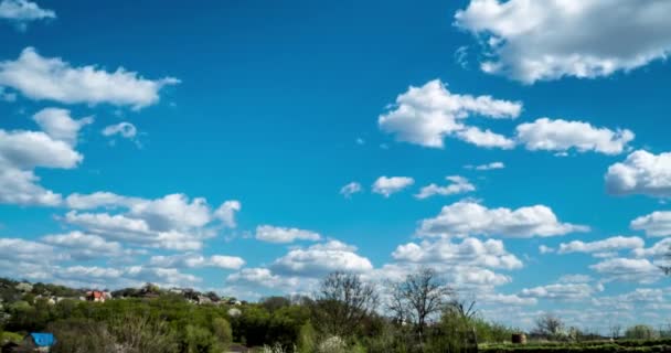 Nubes Colmadas Sobre Los Árboles Aldea — Vídeos de Stock