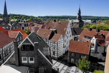 Historical village panorama in europe, germany clipart