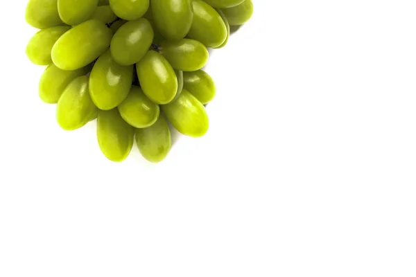 Свежий Зеленый Виноград Белом Фоне — стоковое фото