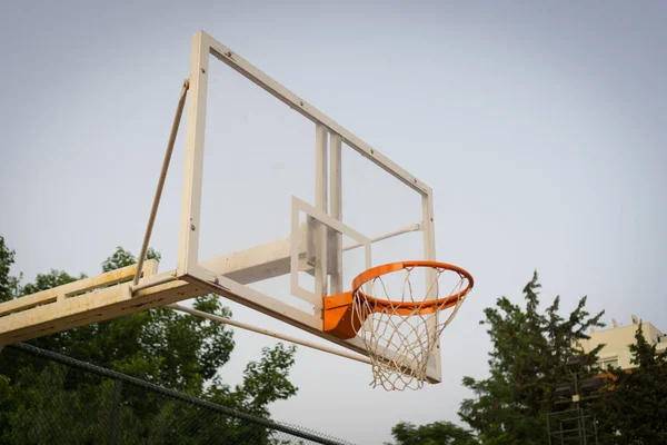 Basketballkorb Freien Blick Von Der Linken Seite — Stockfoto