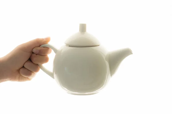 Drinking tea on hand