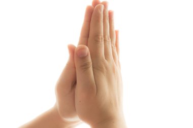 Saygı ve dua üzerinde beyaz artalanları