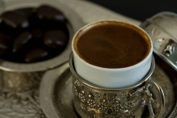 Özel Bir Içki Türk Kahvesi — Stok fotoğraf