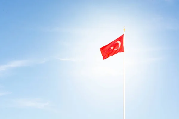 Bandera Turca Ondeando Viento — Foto de Stock