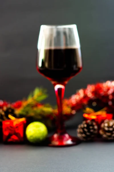 Various Wine Selections Glasses Christmas Holiday Party — Stock Photo, Image