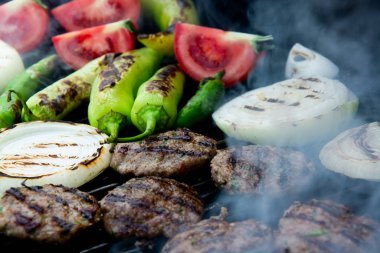 Barbekü Hamburger Gıda Burger stok fotoğraf