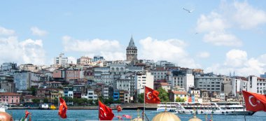 Galata Kulesi Görünümü Eminönü'nden İstanbul Türkiye