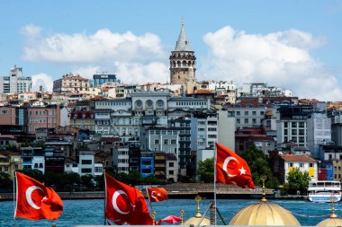Galata Kulesi Görünümü Eminönü'nden İstanbul Türkiye