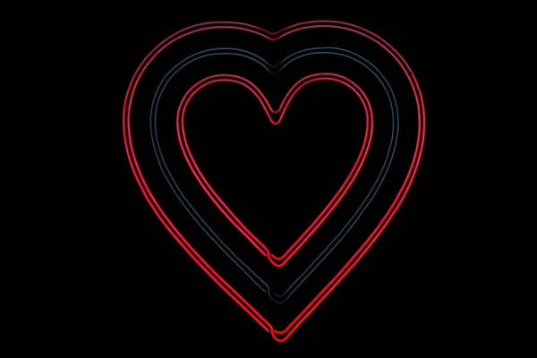 Neon Luce Cuore Stock Foto — Foto Stock