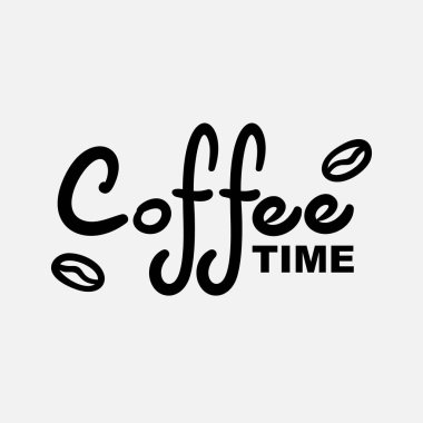 Kahve zamanı. Modern fırça hat. Kartları, davetiyeler için alıntı. El olumlu alıntı çekilmiş. El yazı çekilmiş. Sabah kahve. Beyaz arka plan üzerinde izole. Vektör çizim