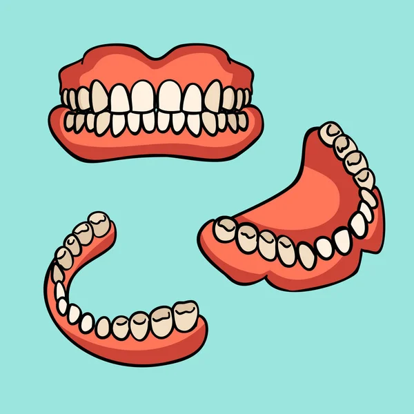 假牙假体牙齿矫形器假牙 牙科植入物 用于网站 信息图形和打印的医学符号 医疗用品 向量例证 — 图库矢量图片