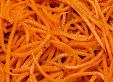 Baharat ile havuç salatası. Korece havuç, arka plan