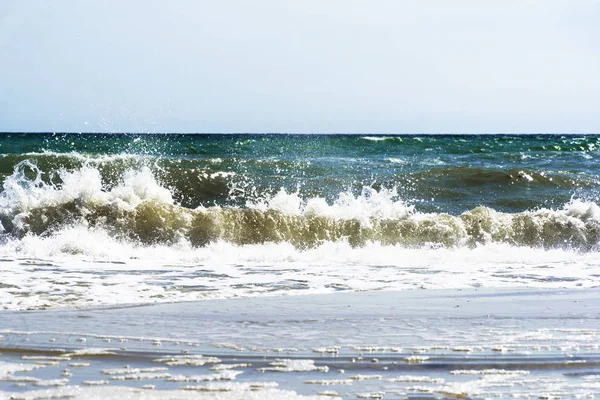 Oceano Mar Tempestão Céu Nublado Ondas — Fotografia de Stock