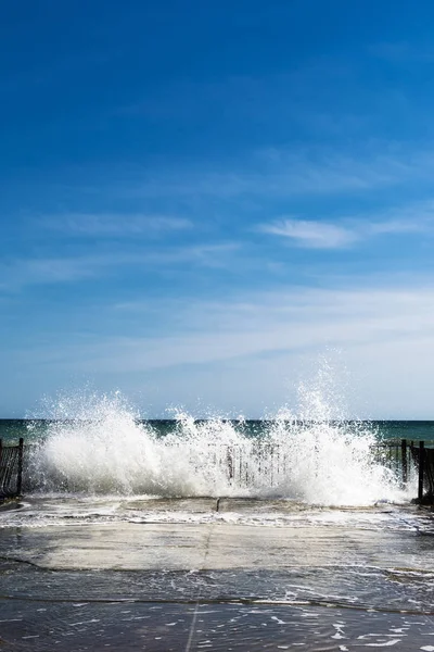 Oceano Mar Ondas Backwash Salpicos — Fotografia de Stock