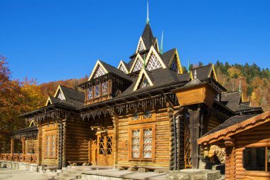 Ahşap günlük Karpat Dağları, Ukrayna bina