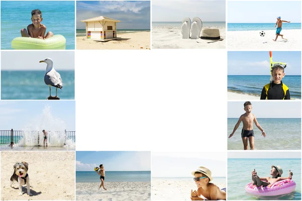 Sea Holidays Photos Collage Photo Album Concept — Stock Photo, Image