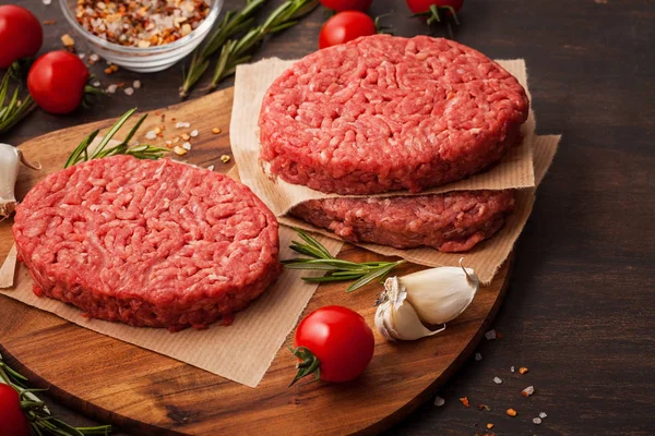 Casă Carne Vită Tocată Brută Carne Vită Tocată Friptură Burger — Fotografie, imagine de stoc