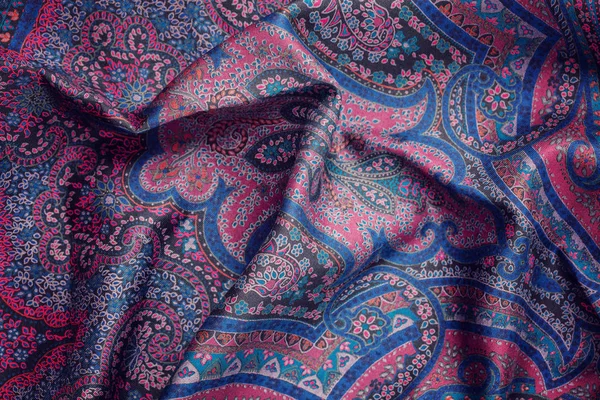 Vista Superior Textura Textil Seda Suave Con Adorno —  Fotos de Stock