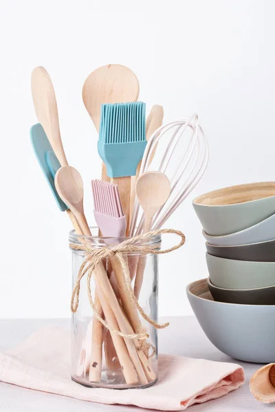 Various Kitchen Utensils Light Background — Stock Photo, Image