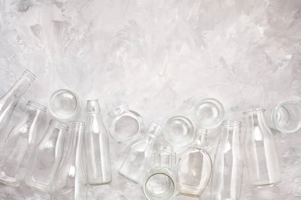 Відходи Різних Скляних Контейнерів Готові Переробки — стокове фото