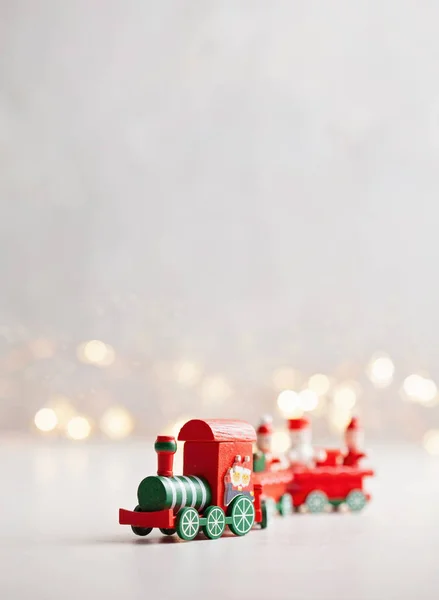 Fondo Navidad Con Juguetes Miniatura Con Escenas Marchitas Navidad Temporada — Foto de Stock