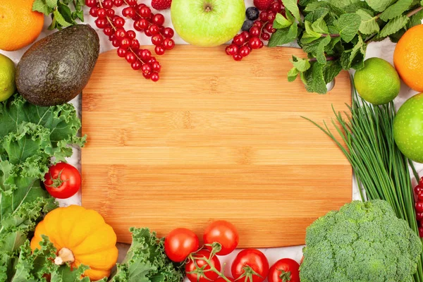 Vielfalt Buntem Obst Und Gemüse Gesunde Ernährung Ernährungsplanung Gewichtsverlust Entgiftung — Stockfoto