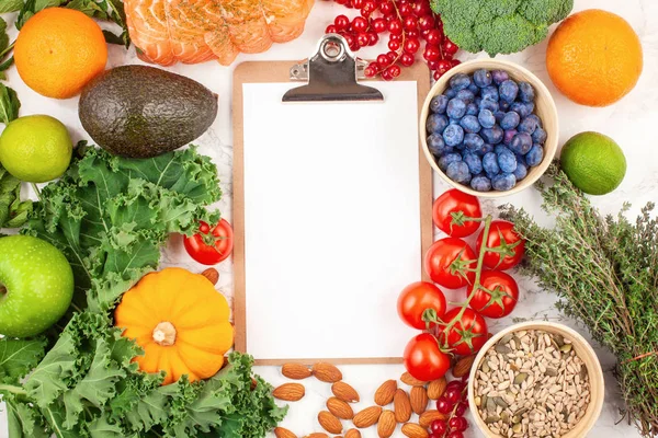 Wiele Kolorowych Owoców Warzyw Zdrowe Odżywianie Planowanie Diety Utrata Masy — Zdjęcie stockowe