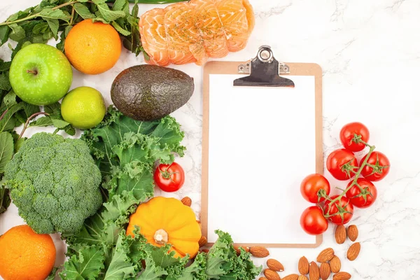 Vielfalt Buntem Obst Und Gemüse Gesunde Ernährung Ernährungsplanung Gewichtsverlust Entgiftung — Stockfoto