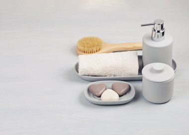 Banyo için açık gri seramik acessories 