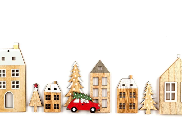 Kompozycja świąteczna z dekoracjami świątecznymi nad białym backg — Zdjęcie stockowe