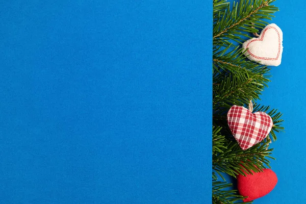 Fondo Navidad Con Brancas Árbol Navidad Adornos Con Espacio Para — Foto de Stock