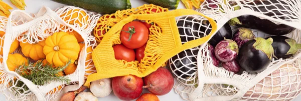 Variëteiten Biologische Groenten Fruit Landbouwers Gewas Koop Lokaal Concept Duurzame — Stockfoto