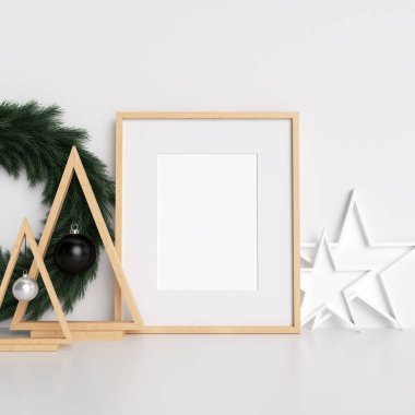 Poster çerçeve iç İskandinav Noel Kış dekorasyonu kadar alay