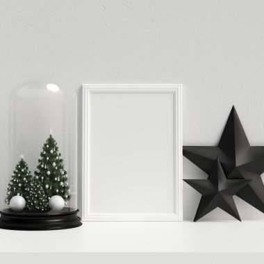 Poster çerçeve iç İskandinav Noel Kış dekorasyonu kadar alay